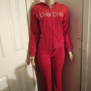 Fashion Red Sweat Pants Set